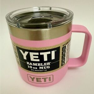YETI Stackable Power Pink 10 oz rambler mug with Smooth-sliding MAGslider lid